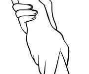 Coloriage et dessins gratuit Entraide avec deux mains signe d'amiti&eacute; à imprimer