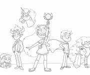 Coloriage Equipe des amis de cartoon