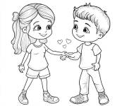 Coloriage Exprimer l'amour a nos amis