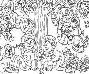 Coloriage Groupe des amis