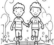 Coloriage Image d'amiti&eacute; en ligne