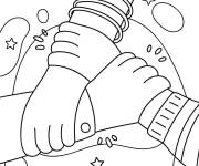 Coloriage Journ&eacute;e de l'amiti&eacute; imprimable