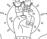 Coloriage Joyeuse journ&eacute;e de l'amiti&eacute;