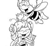 Coloriage L'abeille Maya et son ami