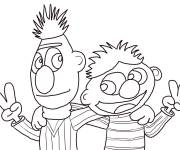 Coloriage L'amiti&eacute; de Bart et Ernest