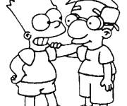 Coloriage et dessins gratuit L'amiti&eacute; de Bart et Milhouse à imprimer