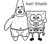 Coloriage L'amiti&eacute; de bob l&rsquo;&eacute;ponge et Patrick