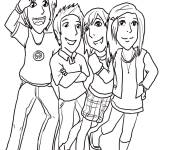 Coloriage L'amiti&eacute; de Gibby, Freddie, Sam et Carla