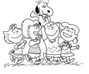 Coloriage L'amiti&eacute; de La bande Peanuts
