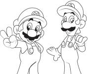 Coloriage L'amiti&eacute; de Luigi et Mario