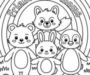 Coloriage L'amiti&eacute; des animaux adorables