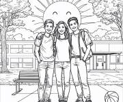 Coloriage l'amiti&eacute; pour les ados