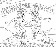 Coloriage L'aventure des deux amis
