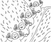 Coloriage L'&eacute;quipe des pingouins