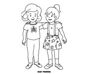 Coloriage et dessins gratuit La joie des deux amies à imprimer