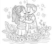 Coloriage La joie des petits amis