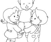 Coloriage Le jeu pr&eacute;f&eacute;r&eacute; des petits amis