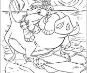 Coloriage Le roi lion avec ses amis