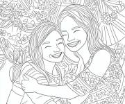 Coloriage Les amies souriantes