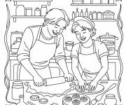 Coloriage Les amis &agrave; la cuisine