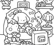 Coloriage Les amis &agrave; la maison