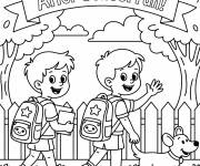Coloriage Les amis apr&egrave;s l'&eacute;cole