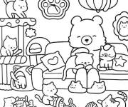 Coloriage Les amis au salon
