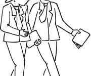 Coloriage Les amis bavardent