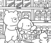 Coloriage Les amis dans le mall