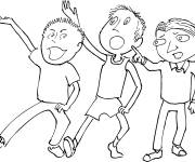 Coloriage Les amis en chantant