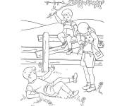 Coloriage Les amis en jouant au ballon