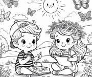 Coloriage Les amis et le livre de coloriage
