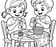 Coloriage Les amis nou&eacute;s des bracelets