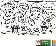 Coloriage Les amis qui aiment les exp&eacute;riences