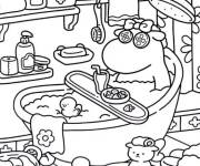 Coloriage Les amis se baignent