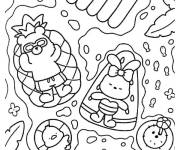 Coloriage Les amis se profitent de la vacance d'&eacute;t&eacute;
