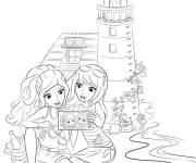 Coloriage Les deux amies prennent un selfie