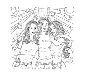 Coloriage Les miss filles amis prennent un selfie