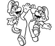 Coloriage Luigi avec Mario