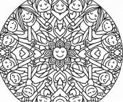 Coloriage Mandala de l&rsquo;amiti&eacute;