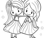 Coloriage Meilleurs amis &eacute;l&eacute;gants