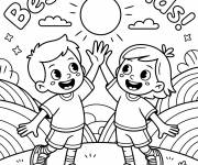 Coloriage Meilleurs amis en ligne