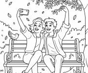 Coloriage M&eacute;moriser notre amiti&eacute;