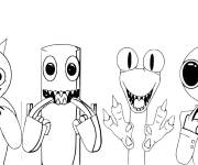 Coloriage Personnages Amis arc-en-ciel
