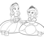 Coloriage Princesse Sofia avec sa meilleure amie