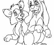 Coloriage Renard avec son le chien
