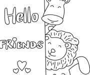 Coloriage Salut les amis