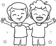 Coloriage Session de chant avec deux copains