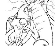 Coloriage et dessins gratuit Sid et son ami Manny de dessin anim&eacute; à imprimer