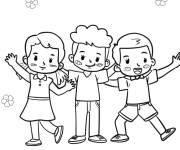 Coloriage Trois amis mignons en photo